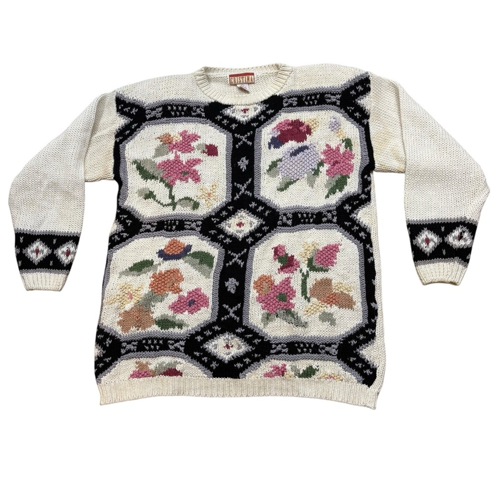 Vintage Cristina Brand Cotton Blend Knit Sweater Size‎ Large